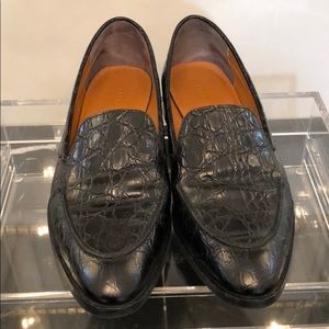 Everlane Crocodile Embossed Leather Flats Size 8.5